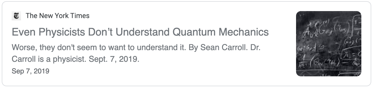 “Even Physicists Don’t Understand Quantum Mechanics”