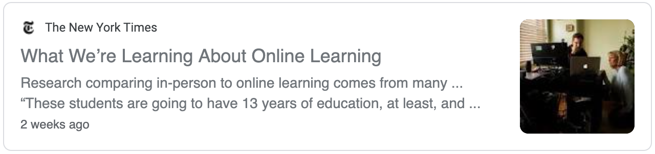 “What We’re Learning About Online Learning”